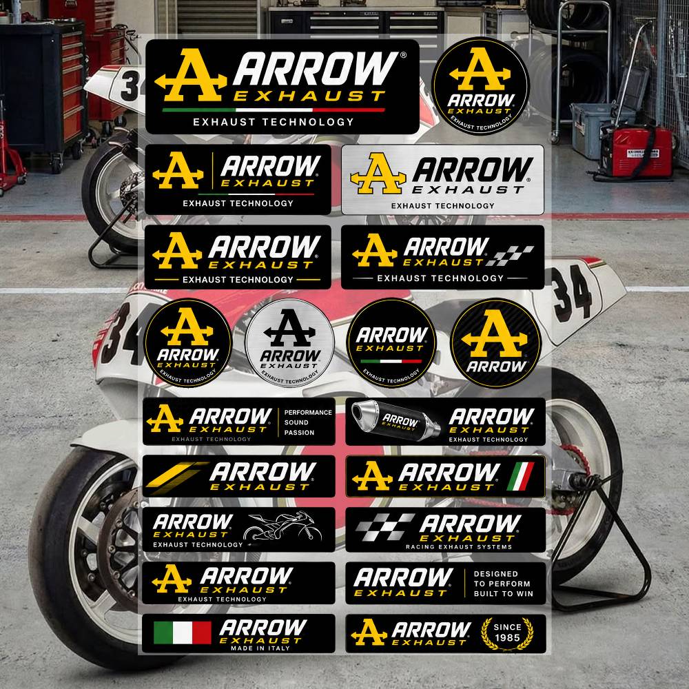 Heavy Equipment Stickers - A-R-R-O-w ExH-A-uS-T- Aesthetic Graffiti Waterproof PVC