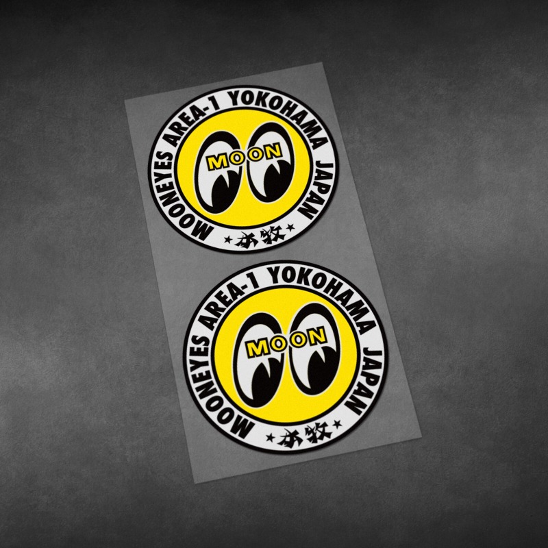 Heavy Equipment Stickers - A Pair Retro MOON Racing Reflective