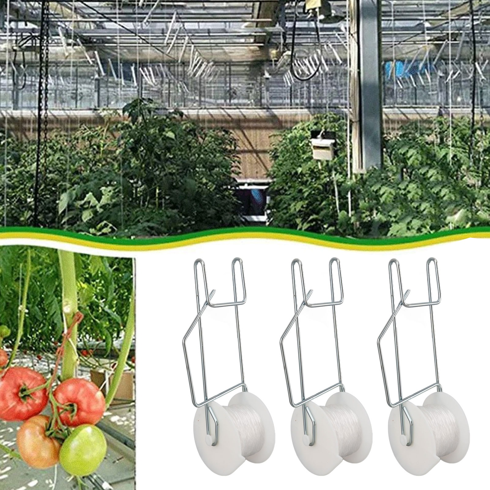 Heavy Equipment Company - 12Pcs Heavy‑Duty Tomato Trellis Roller Hooks,