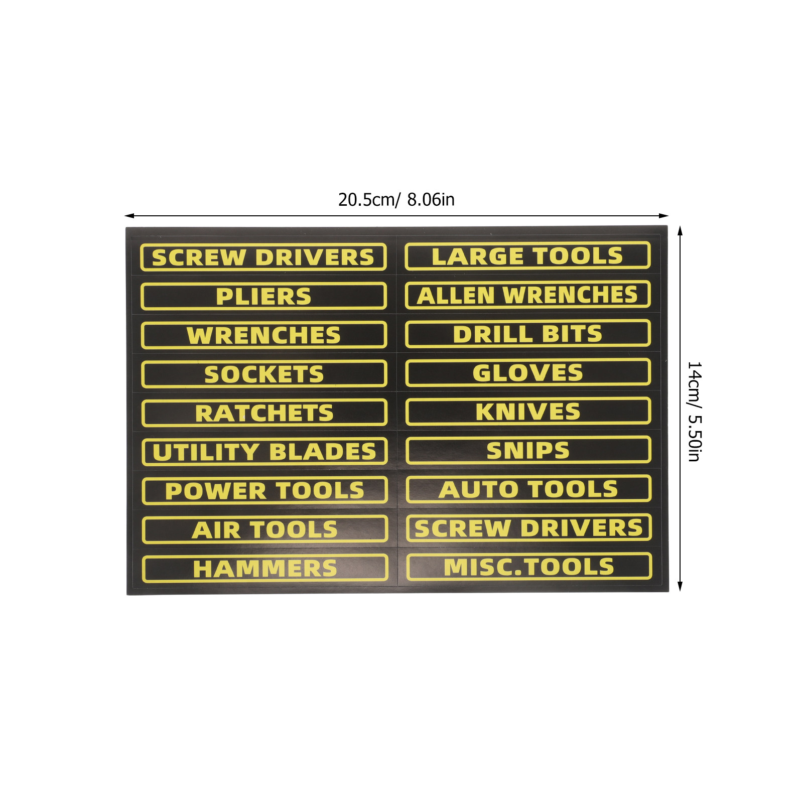 Tool Identification Labels Hea - Heavy Equipment Stickers recension och pris