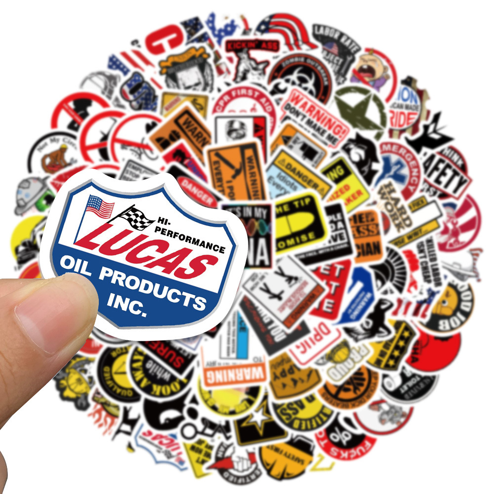 98PCS Funny Hard Hat Brand Sig - Heavy Equipment Stickers recension och pris